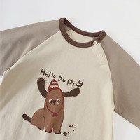 巴厘小猪宝宝连体衣男宝春秋季哈衣2025年超萌可爱爬服新生儿婴儿衣服 卡其 55cm