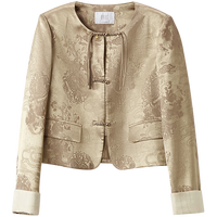 香影新中式国风短外套女2025春季新款盘扣流苏正肩设计感宋锦上衣  付款后5天内发货