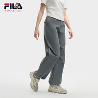 FILA 韩素希同款|斐乐女装小狐狸梭织长裤2025夏季时尚收口裤 绿木灰-DY S 160/62A/S