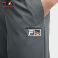 FILA 韩素希同款|斐乐女装小狐狸梭织长裤2025夏季时尚收口裤 绿木灰-DY XS 155/58A/XS