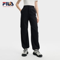 FILA 韩素希同款|斐乐女装小狐狸梭织长裤2025夏季时尚收口裤 传奇蓝-NV XS 155/58A/XS