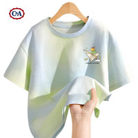 C&A女童短袖t恤2025夏季扎染洋气女孩半袖儿童上衣女 草莓兔K粉白 130