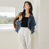 对白复古宽松牛仔外套女春装2025年别致修身短款时尚高级上衣 牛仔蓝 （付款后15天） XL