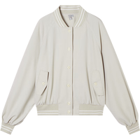 对白美式休闲短款棒球服外套女2025春新款设计感宽松减龄夹克上衣