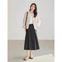 对白美式休闲短款棒球服外套女2025春设计感宽松减龄夹克上衣 米色 S 米色 （付款后15天）