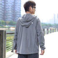 北面（The North Face）北面防晒皮肤衣男24春夏户外刺绣图案轻薄防泼水连帽外套81PO 87VW-0UZ灰色/24年 XL 180