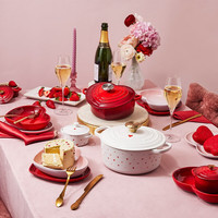 酷彩（Le Creuset）珐琅锅国铸铁汤锅法焖蒸炖煮通用煲汤多功能微压透光珐琅 圆形锅雪纺粉-S系列 20cm