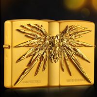 Zippo打火机祈光之翼男士套装防风镀金贴章翅膀