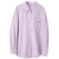 三彩2025春季宽松中长防晒衫字母刺绣衬衫防紫外线衬衣开衫M S 155/80A