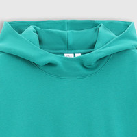 Gap男女装2025春季法式圈织印花logo连帽卫衣宽松上衣721195 青绿色 2XL (185/104A)亚洲尺码