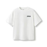 巴拉巴拉（BALABALA）童装儿童短袖T恤男童女童2025夏装吸湿速干亲子上衣 本白色10101-208224117118 140