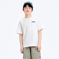 巴拉巴拉（BALABALA）童装儿童短袖T恤男童女童2025夏装吸湿速干亲子上衣 本白色10101-208224117118 170