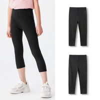 巴拉巴拉童装男童裤子宝宝儿童长裤2025夏装大童女小童防蚊休闲裤 黑色-七分打底裤