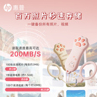 惠普128g可爱猫爪U盘大容量女电脑两用优盘 256GB 【升级虎斑猫】200MB/s