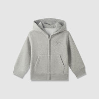 Gap女幼童秋冬logo抓绒3D耳朵连帽卫衣儿童装外套606611 灰色 100 cm(2-3岁)亚洲尺码