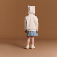 Gap女幼童秋冬logo抓绒3D耳朵连帽卫衣儿童装外套606611 米色 110 cm(4-5岁)亚洲尺码