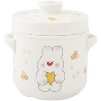 蓝莲花带盖双盖陶瓷炖盅家用一人份小汤蒸隔水炖燕窝瓦罐盅汤盅