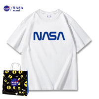 NASASXRUI联名夏季短袖T恤男女宽松时尚个性潮流透气打底衫半袖 艳丽wy黑色T恤 4XL