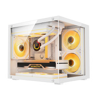 九尾狐T13海景房电脑机箱台式机matx全侧透明diy外壳itx小型机箱 T13-白色-单机箱