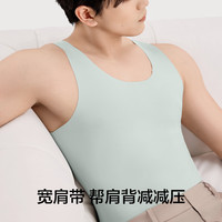 有棵树冰丝无痕背心男夏季薄款舒适透气潮运动内穿男无袖打底汗衫 浅灰 2XL (180)