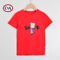 C&A儿童短袖t恤夏装2024夏季撞色 橙色112 150