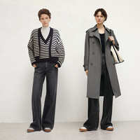 麦檬MM自然牛仔/直筒牛仔长裤复古水洗高个子5F2151211 深灰5F2151211-1 L