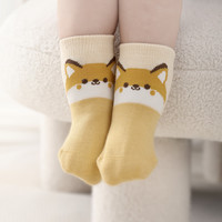 巴厘小猪婴儿袜子春秋季宝宝超萌可爱防滑学步袜男童女童长袜儿童中筒袜 熊猫+狗熊+狐狸【装】 3双 1-3岁 11-12cm