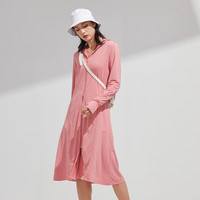 西域骆驼（VANCAMEL）长款凉感防晒衣女锦纶冰丝全身防晒服防紫外线户外夏季户外风衣 222S晚霞粉-女 S
