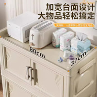 懒人空间客厅磁吸收纳柜一体可折叠79CM储物柜收纳架零食衣物多层收纳柜 【可折叠设计】79CM透茶色 2层-床头收纳