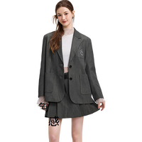 森马 Semir西装外套女中长款学院风2025春宽松休闲西服