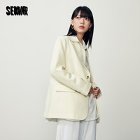 森马 Semir外套女中长款纯色通勤百搭秋季气质时尚休闲西服高街2023 粉红60046 150/76A/XS