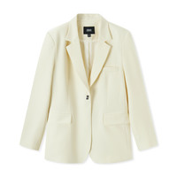 森马 Semir外套女中长款纯色通勤百搭秋季气质时尚休闲西服高街2023 奶白10501 175/96A/XXL