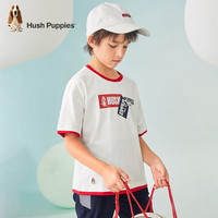 暇步士(Hush Puppies)童装儿童男女童夏季青春活力缤纷彩虹色系儿童短袖 本白 B 105