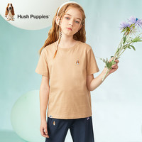 暇步士(Hush Puppies)童装儿童男女童夏季青春活力缤纷彩虹色系儿童短袖 暖卡其 D 130