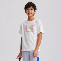 安德玛(Under Armour)女童夏季圆领短袖T恤百搭圆领透气潮T恤241201040 白色 130cm