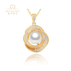奥利维拉法国奥利维拉珍珠1076花玲珑吊坠