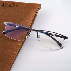 JingPro 镜邦 1.67超薄防蓝光非球面树脂镜片+镜邦919钛合金全框/半框商务近视眼镜架（适合0-800度）