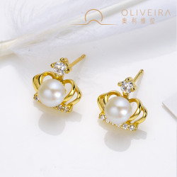 奥利维拉法国奥利维拉天然珍珠耳钉耳线耳饰耳坠耳串