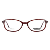 CHARMANT 夏蒙 _CH10490 RE_高端商务系列_板材镜框+纯钛镜腿_女士红色全框 眼镜架