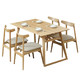 丰圆藤木 纯白橡木餐桌椅组合(1.3米原木色 一桌四椅)