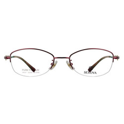 施洛华 _SP357 C105_豪华纯钛_女士红色半框（商务款）眼镜架