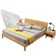 欧尔卡斯 北欧全实木双人床组合 (床+床头柜*1+床垫*1 )