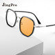 JingPro 镜邦 变色眼镜框男商务半框超轻TR镜架可配有度数镜片 K0001黑色 镜框+1.56极速感光变黄
