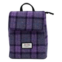 HARRIS TWEED 哈里斯TUMMEL系列绿色紫色格子迷你背包