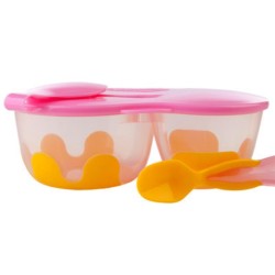 B.box snack pack 便携带勺餐盒 粉橙色