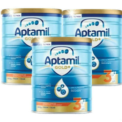 Aptamil 爱他美 【包邮套装】Aptamil 澳洲爱他美 金装婴幼儿配方奶粉（3段）1岁+ 900g 3罐装