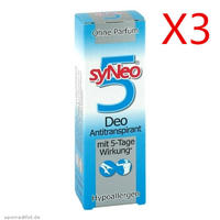 银联爆品日：syNeo 5 Deo 防过敏去体臭净味止汗喷雾 30ml *3件
