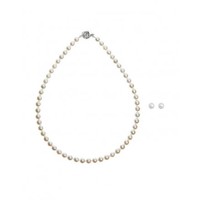 银联专享：Akoya 白色大珠 首饰2件套 7-7.5mm（珍珠项链 42cm+珍珠耳钉）