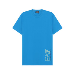EA7 【21春夏新款】阿玛尼 男士棉质圆领短袖T恤天蓝色 3KPT23 PJ9TZ 1523