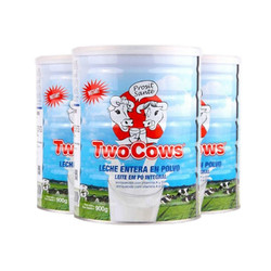 荷兰 TWO COWS 成人奶粉罐装900G 全脂高钙奶粉x3罐